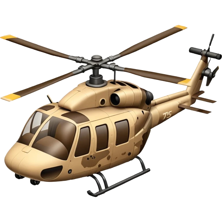 Desert camo helicopter with cannon emoji
