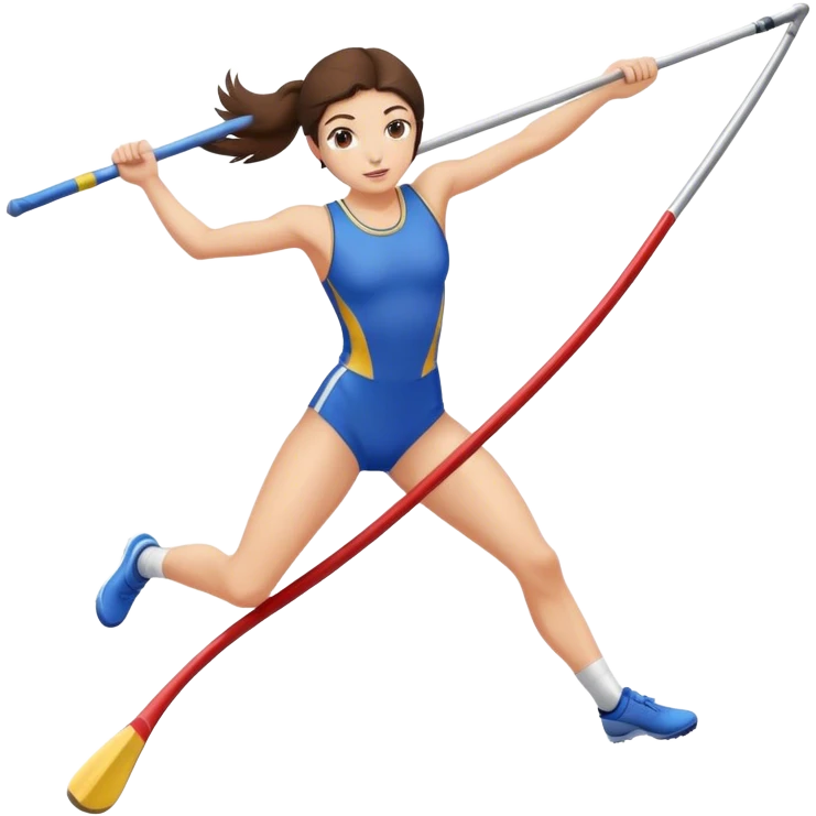 pole vaulting brunette girl emoji