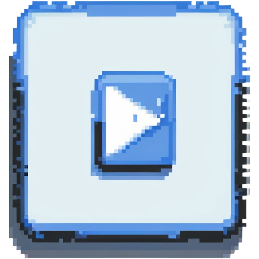YouTube logo blue rectangle with white play button emoji