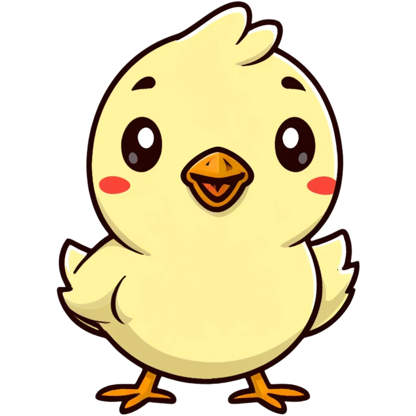 Little chicken saying NO emoji