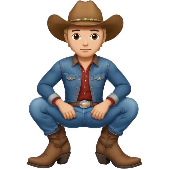 cowboy squatting with butt out emoji