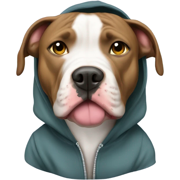 Pit bull dog with hoodie emoji