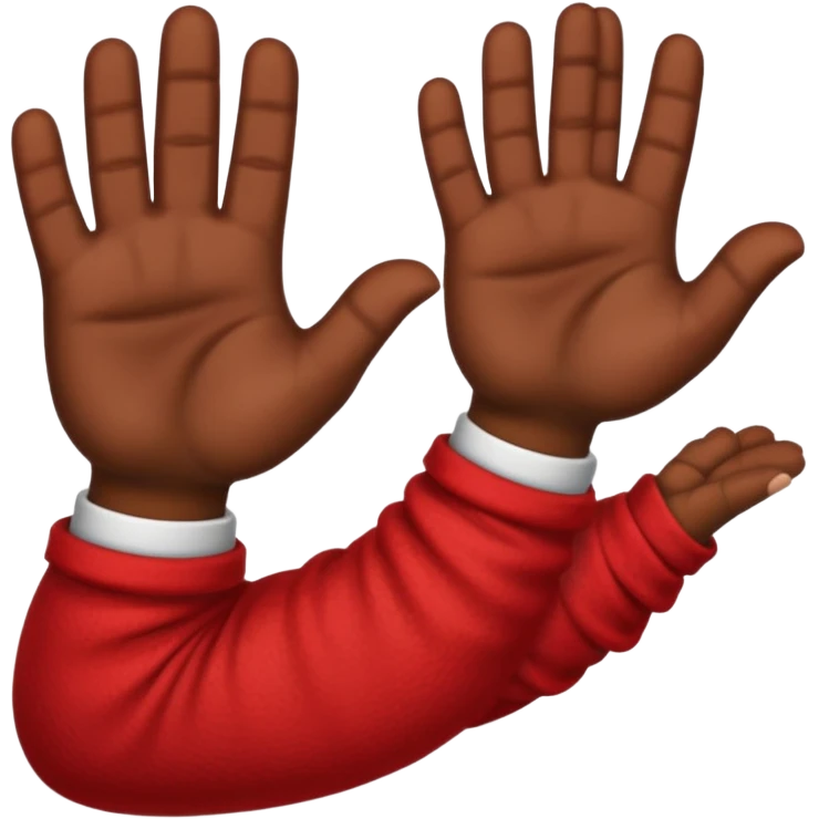 Brown posting hands with red sleeves emoji