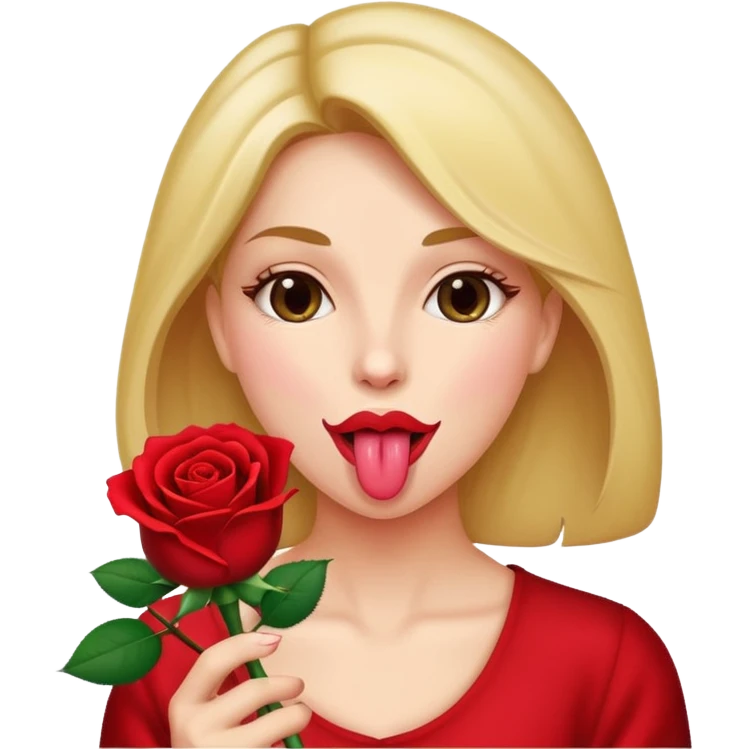 Tongue out rose  emoji