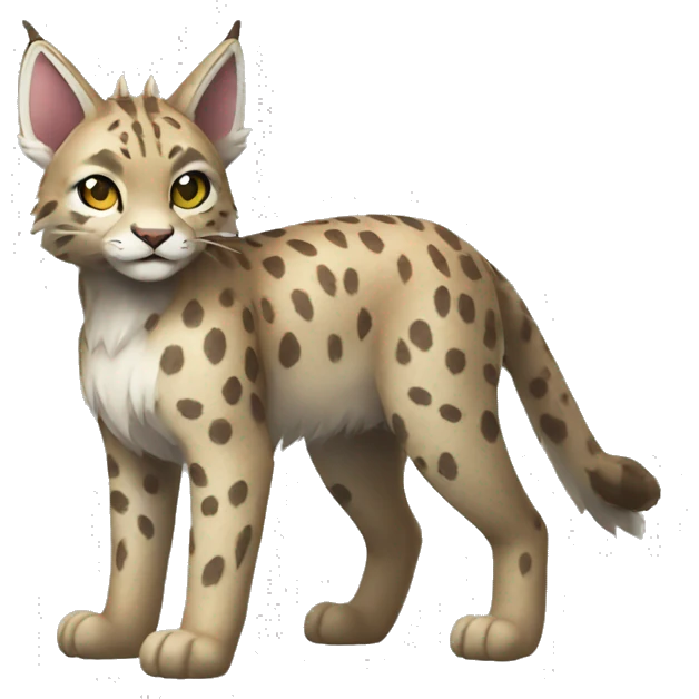 Grass-type Lynx-Fakémon full body emoji
