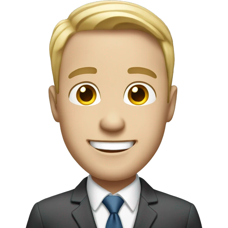white-skinned man in an office suit rejoices emoji