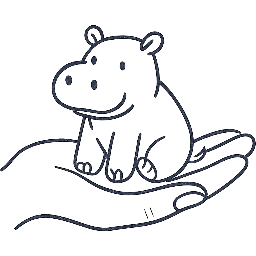 A little hippo in the hand emoji