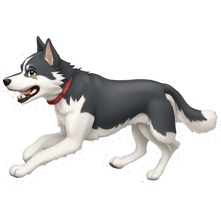 Perro lobo corriendo  emoji