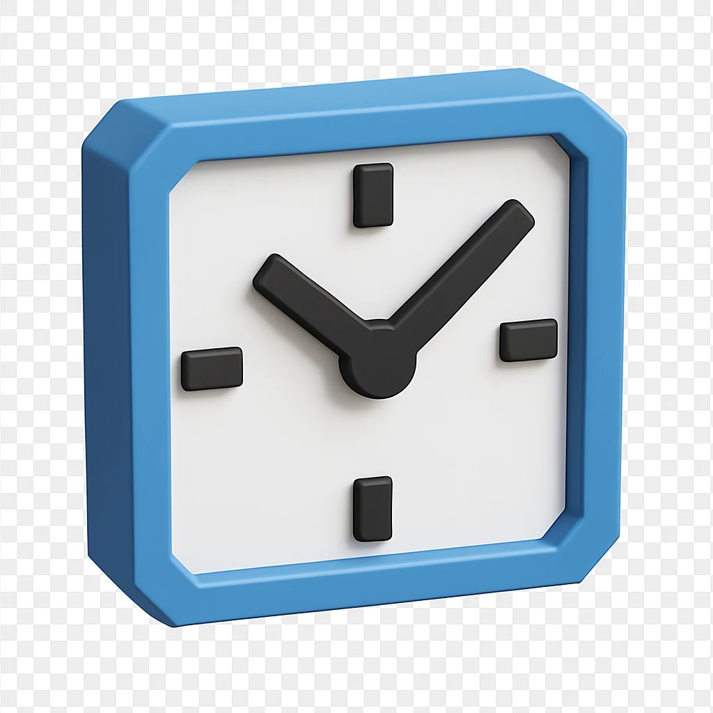 A clock icon with minimalist 3D design emoji