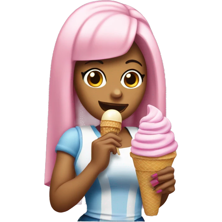 Nicki Minaj holding ice cream emoji