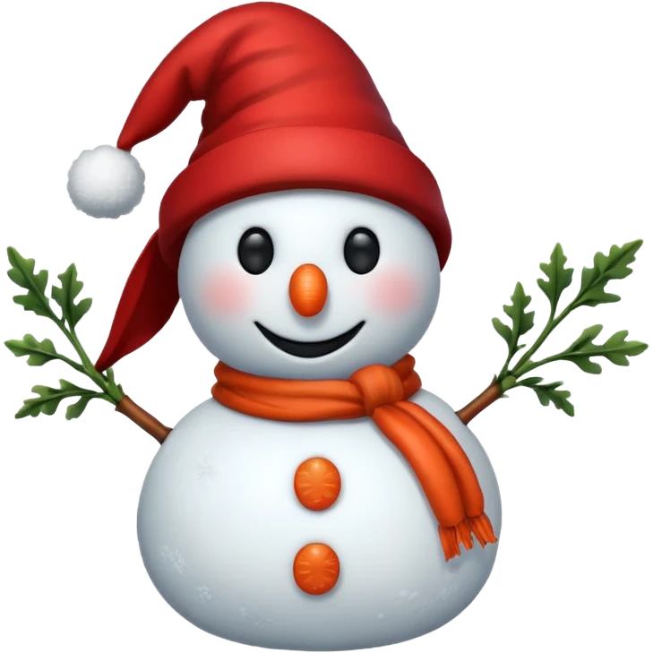 snowman wearing red hat emoji