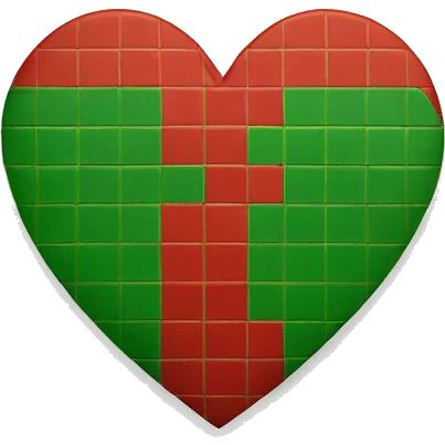 Just a simple Christmas heart with red and green tiles emoji