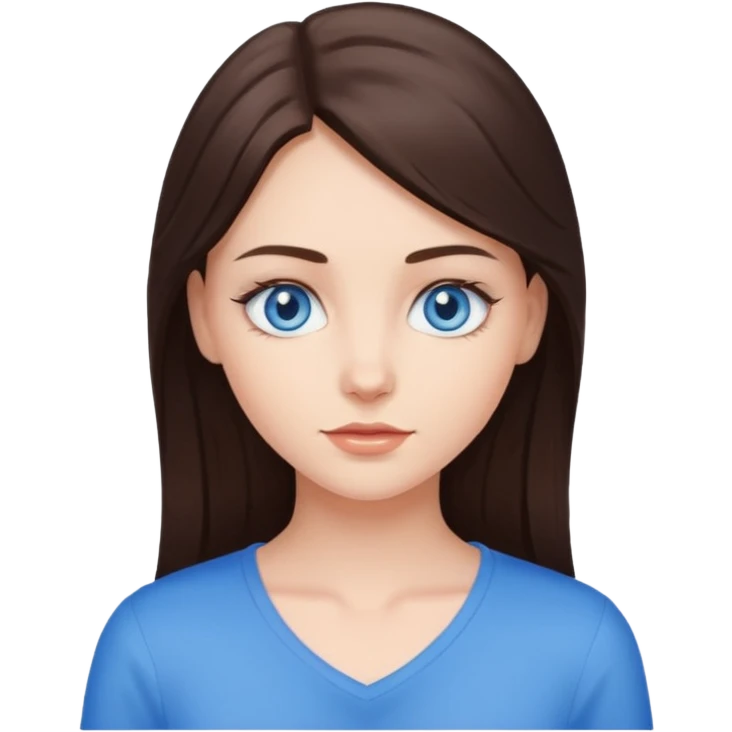 Brunette Girl with blue eyes emoji