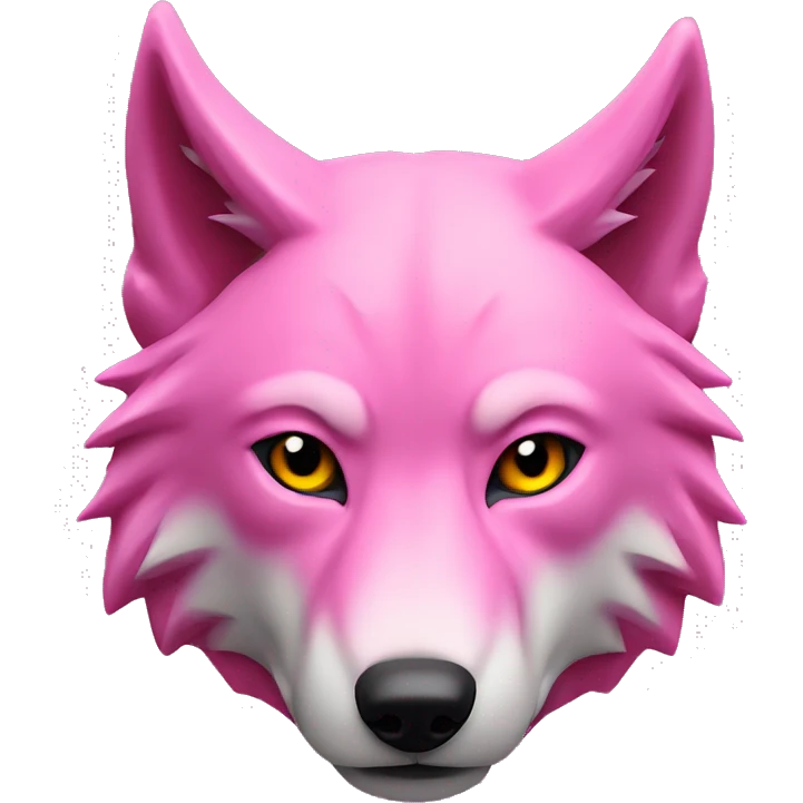 wolf head in profile in one pink color  emoji