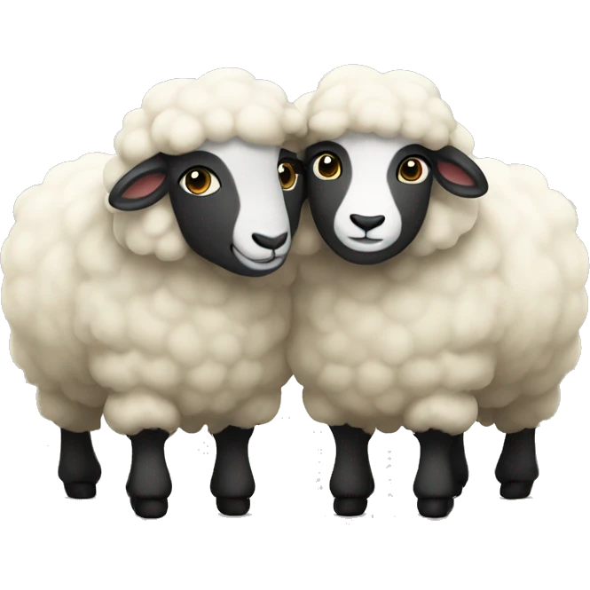 Two sheeps cuddling  emoji