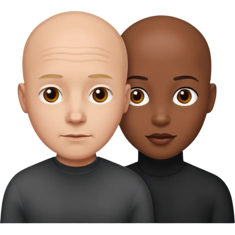 Bald white guy black girl emoji