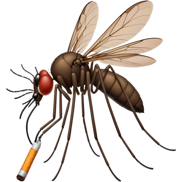 mosquito negro fumando un cigarro emoji