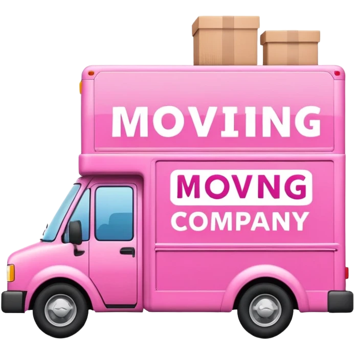 Pink moving van emoji