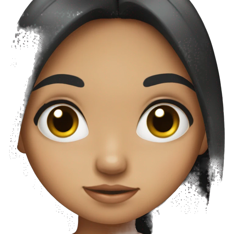 Cute hispanic girl with big eyes and black hair emoji