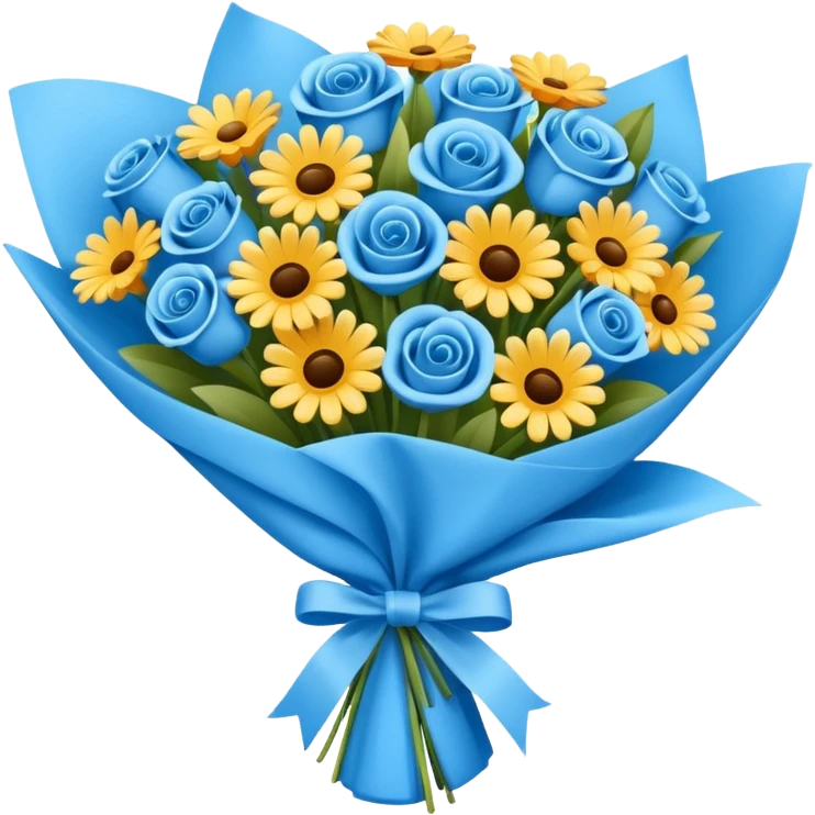 Bouquet Flower Wrap blue emoji