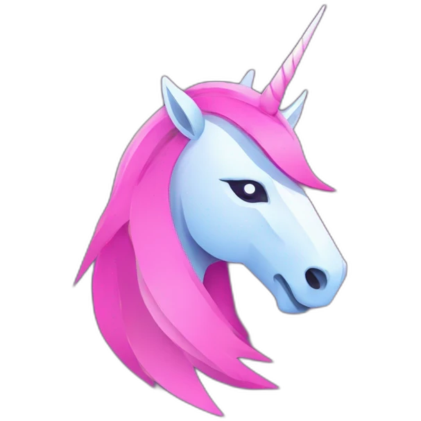 Simple minimalistic Warrior Esport Pink style logo, unicorn, profile view logo, blue background emoji