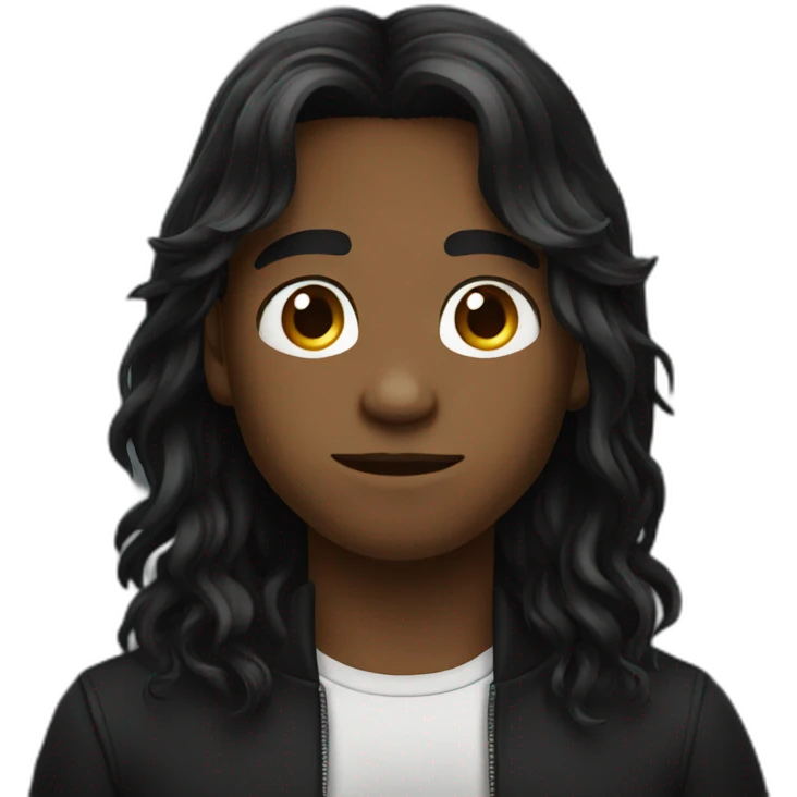  black long hair boy attitude  emoji