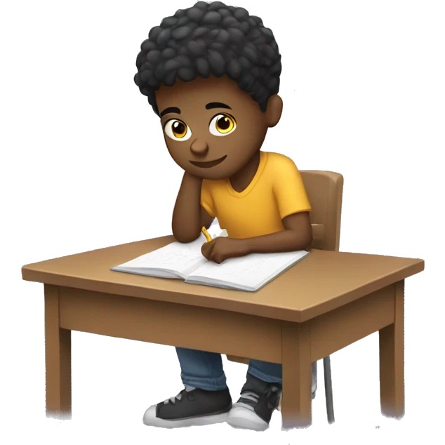 boy doing homework emoji