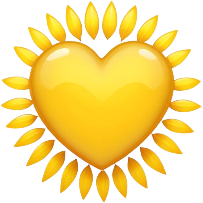 yellow heart with a sunburst pattern emoji