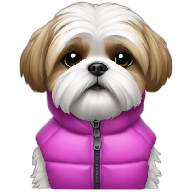 shih tzu with a puffer jacket emoji