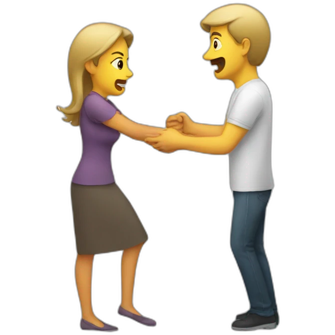 Woman slap man emoji