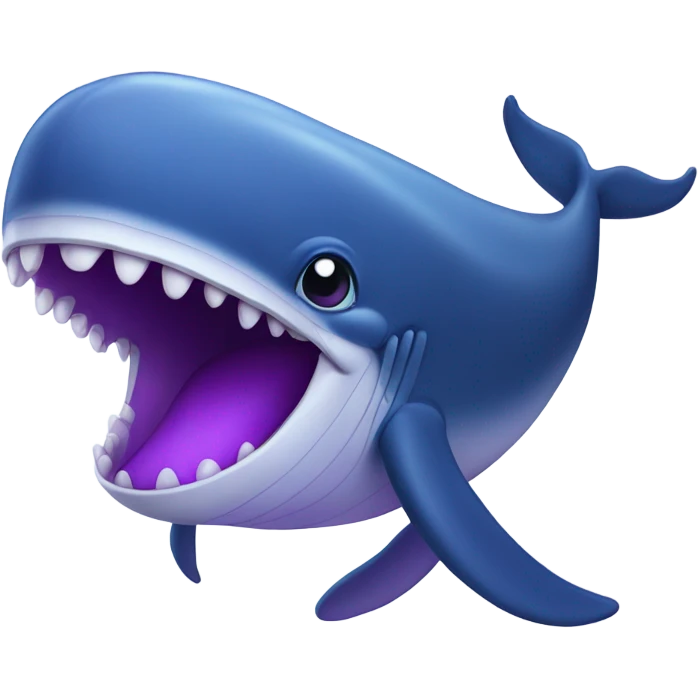 Blue whale purple, open mouth emoji