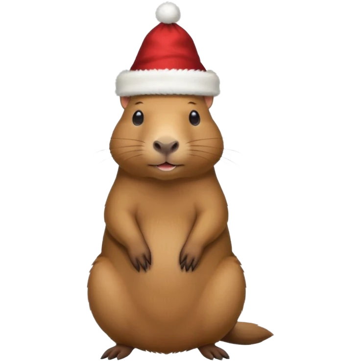 A full-length capybara wearing a New Year's hat emoji