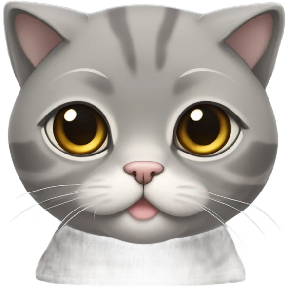 cute grey Scottish fold cat emoji