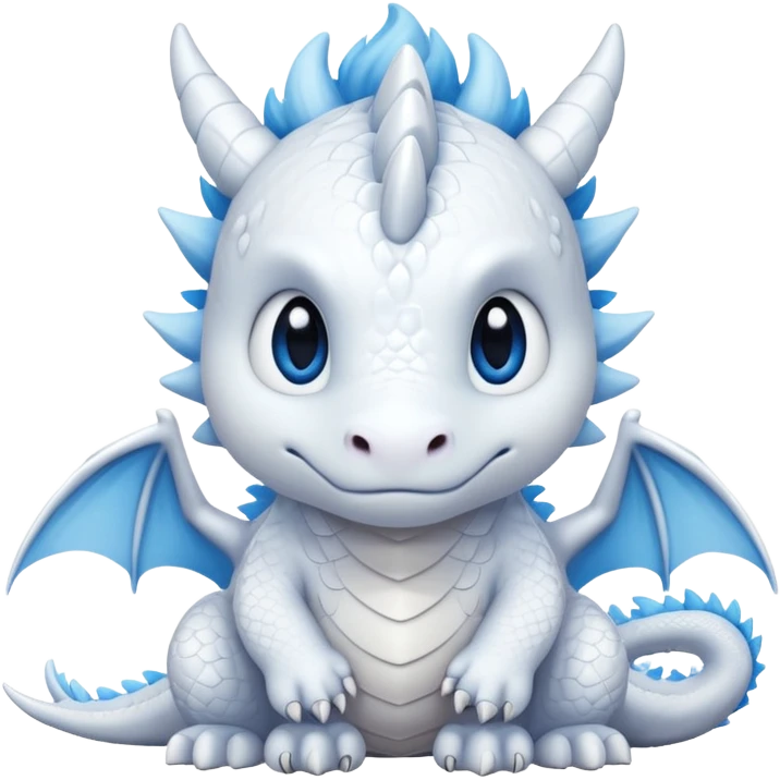 sad white cute dragon emoji