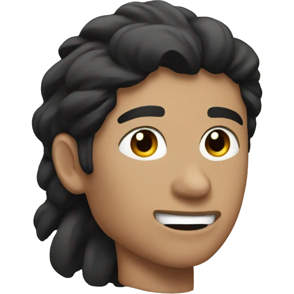 mountain runner, with black hair emoji