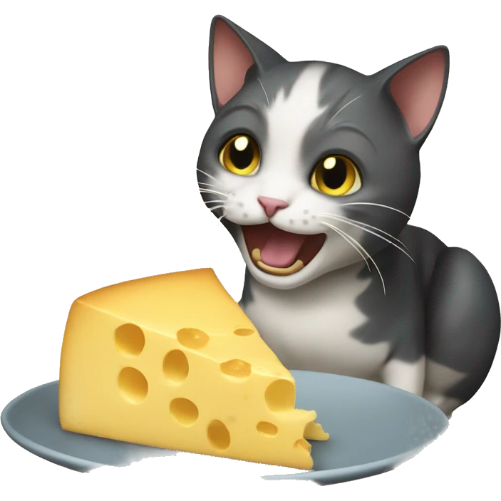 Cat eating chesse emoji