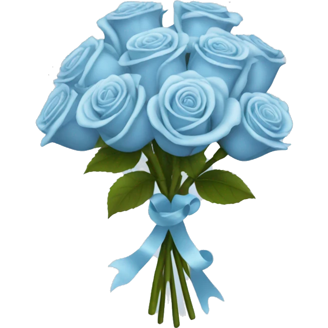 Light blue rose bouquet  emoji