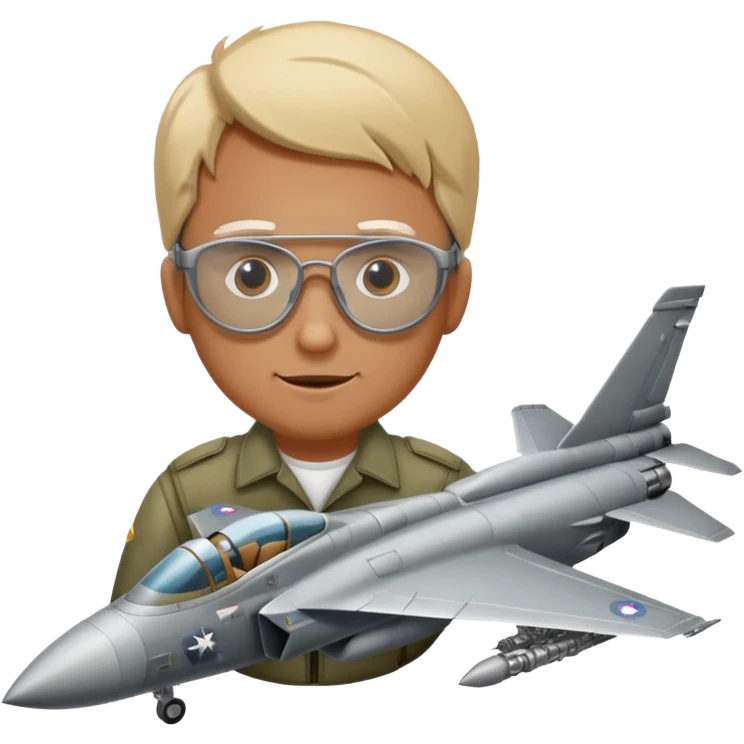 Blind man working on fighter jet  emoji