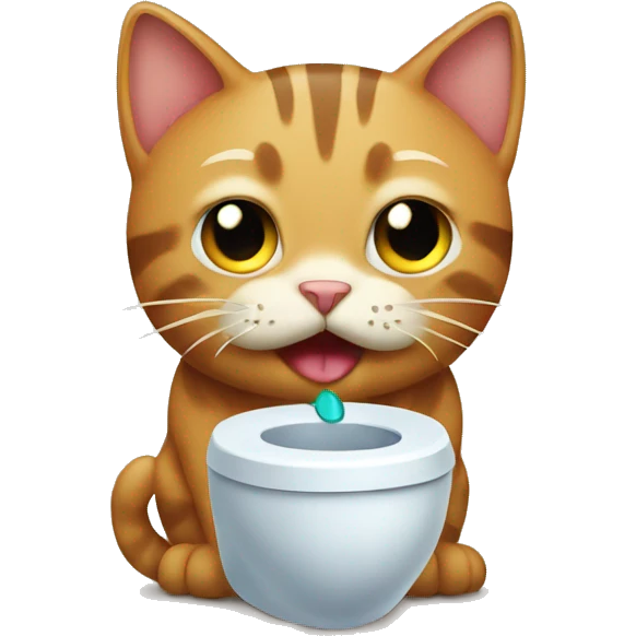 Cat taking a poop emoji