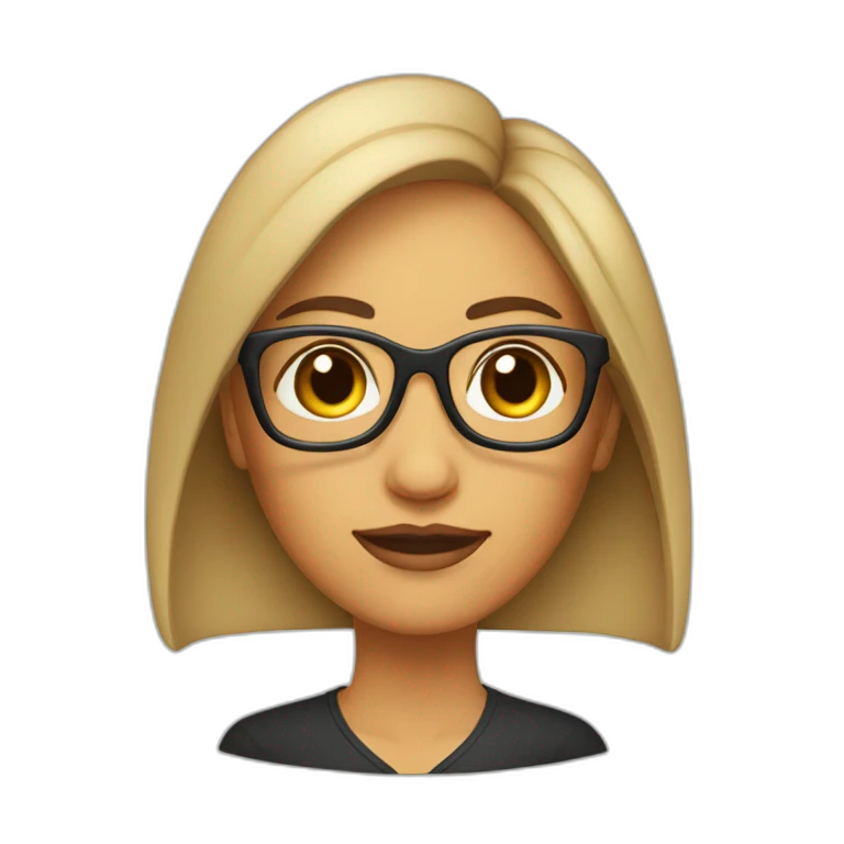 Mujer con lentes y pelo crespo y piel clara emoji