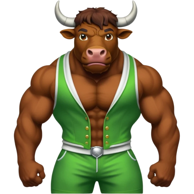 Green bull with clothes emoji