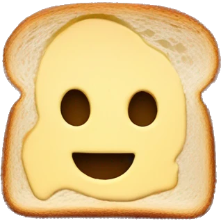 aesthetic butter toast on burgundy plate emoji
