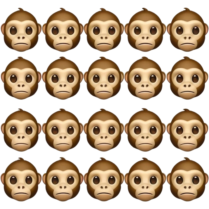 evolution sequence of creatures from fish to ape to human, apple emoji style emoji