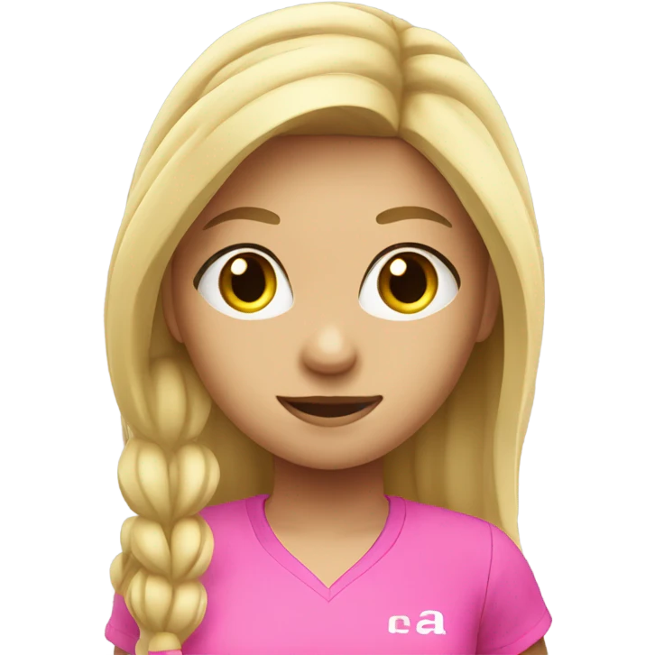 Tennis blonde girl in pink with long hair emoji