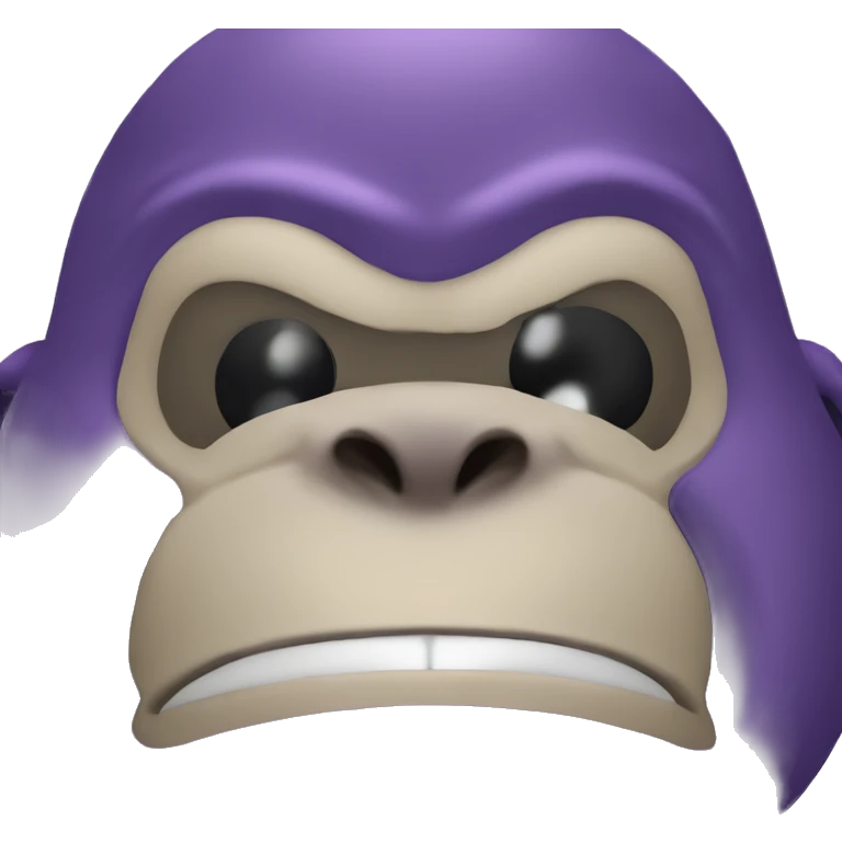 fat purple gorilla smiling on a computer screen emoji