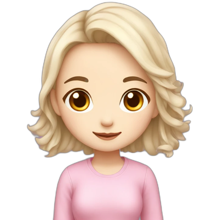 cute girl，named jingjing，full body emoji