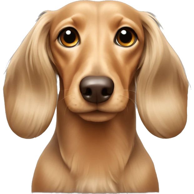 Beige color long hair dachshund emoji