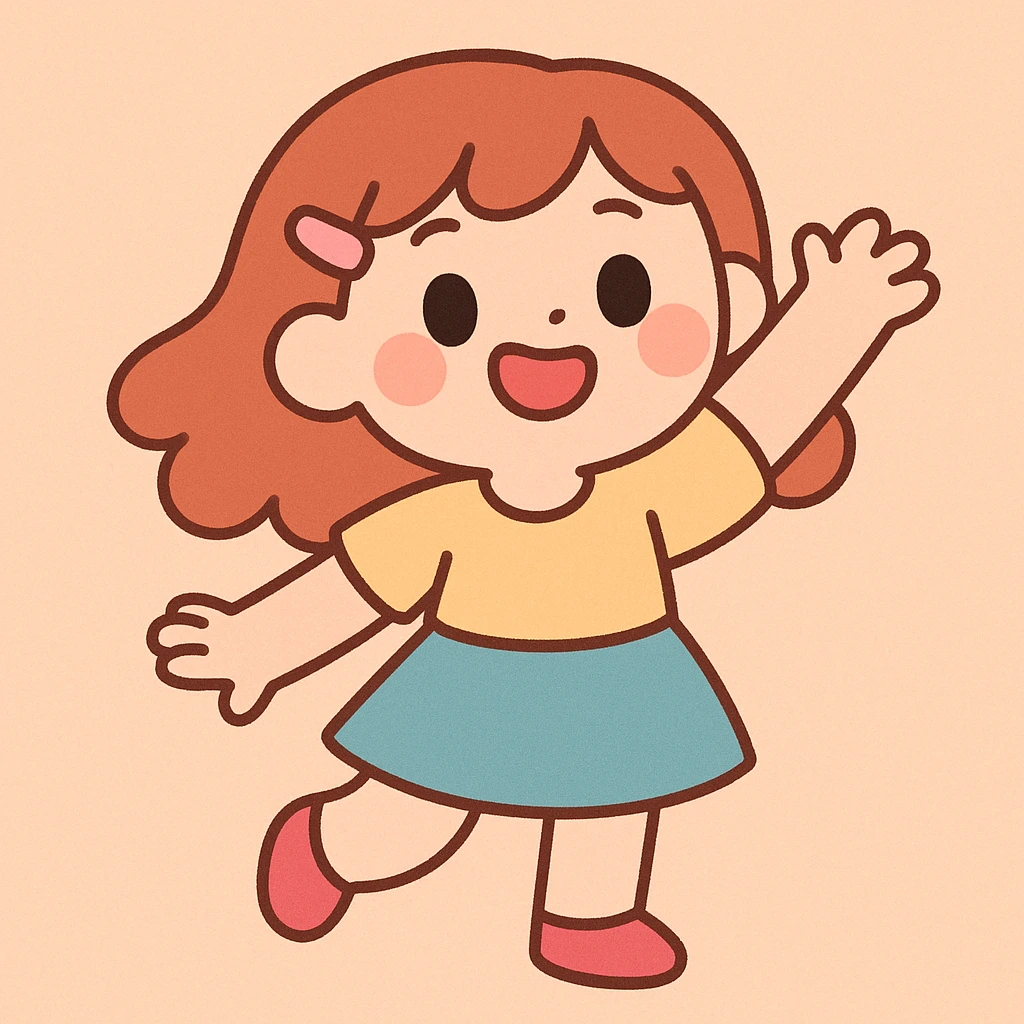 a cute girl, pastel toon style emoji