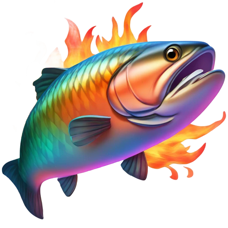Fire breathing salmon emoji