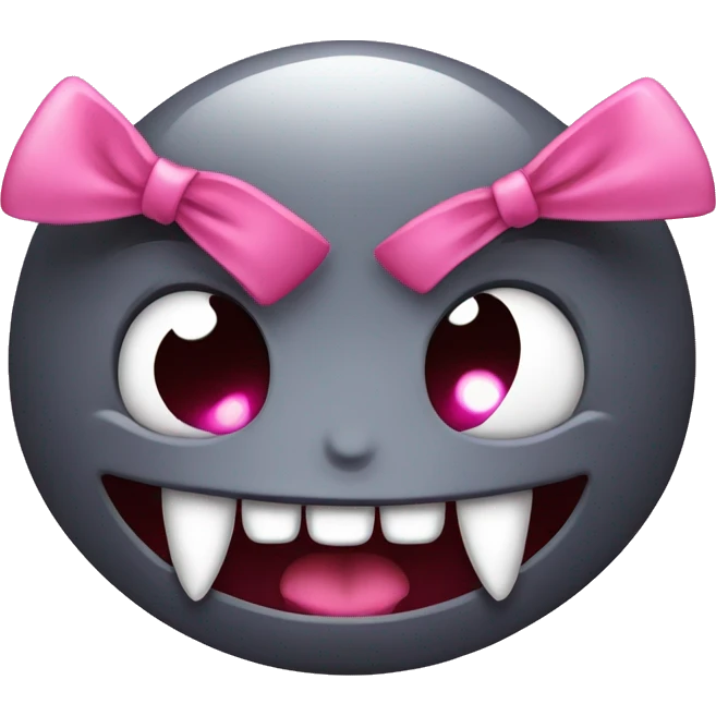 vampire fangs with pink bow emoji